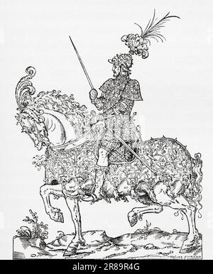 Heinrich II., nach der Gravur von Geoffroy Tory, 1549. Heinrich II., 1519-1559. König von Frankreich. Aus Histoire de La Gravure, veröffentlicht 1880 Stockfoto