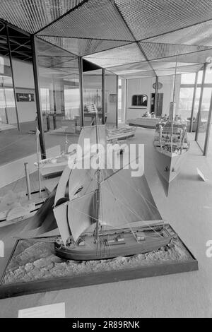 Aktuell 20 - 1974: Das Segeln Norwegens im Haus das Norwegische Schifffahrtsmuseum wurde vor 60 Jahren gegründet, aber erst heute kann man sagen, dass es in enger Verbindung mit dem Framhuset und dem Kon-Tiki-Haus auf Bygdøynes ordnungsgemäß eingerichtet wurde. Foto: Sverre A. Børretzen / Aktuell / NTB ***FOTO NICHT IMAGE PROCESSED*** Stockfoto