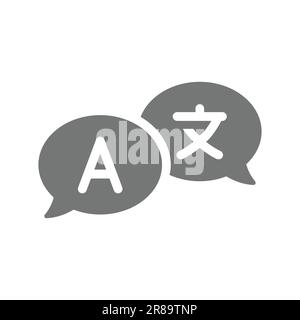 Einfaches Symbol für Sprachübersetzungsvektor. Sprechblasensymbol für Sprachen. Stock Vektor
