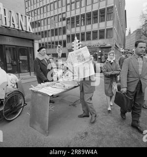 Aktuell 46-6-1960: So wird aus einer weiteren Nachricht Eine Rede - und ihr Weg zu Zeitungslesern weltweit. Wenige Minuten, nachdem Chruschtschow das UN-Podium verließ, wurden seine Worte um die Welt telegrafiert. Foto: Ivar Aaserud / Aktuell / NTB ***FOTO NICHT ABGEBILDET*** Stockfoto