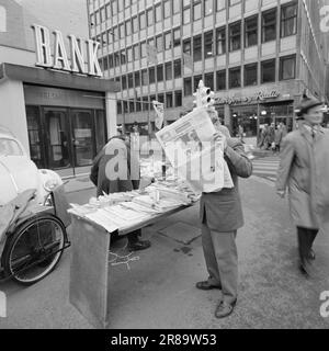 Aktuell 46-6-1960: So wird aus einer weiteren Nachricht Eine Rede - und ihr Weg zu Zeitungslesern weltweit. Wenige Minuten, nachdem Chruschtschow das UN-Podium verließ, wurden seine Worte um die Welt telegrafiert. Foto: Ivar Aaserud / Aktuell / NTB ***FOTO NICHT ABGEBILDET*** Stockfoto