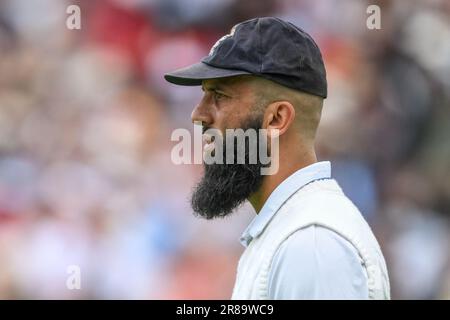 Moeen Ali of England während des LV= Insurance Ashes First Test Series Day 5 England gegen Australien in Edgbaston, Birmingham, Großbritannien, 20. Juni 2023 (Foto von Craig Thomas/News Images) Stockfoto