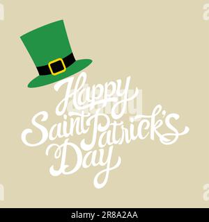 Text des St. Patrick's Day mit dekorativem leprechaun-grünen Hut Stock Vektor