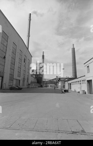 Aktuell 29 - 7 - 1974: Aus diesem Grund streiken Arbeiter von Hydro stands4.500 bei Norsk Hydro. Es könnte ein ziemlich langer Streik werden. Foto: Sverre A. Børretzen / Aktuell / NTB ***FOTO NICHT IMAGE PROCESSED*** Stockfoto