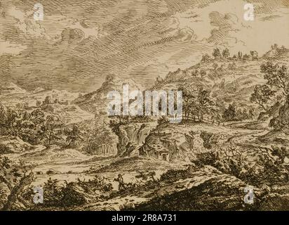 Landschaftsbild [] von Peter von Bemmel, deutscher, geboren in Nürnberg, Deutschland 1685-verstorben Regensburg, Deutschland 1754 Stockfoto