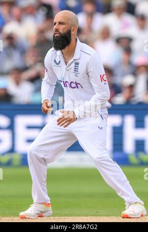 Moeen Ali of England während des LV= Insurance Ashes First Test Series Day 5 England gegen Australien in Edgbaston, Birmingham, Großbritannien, 20. Juni 2023 (Foto von Craig Thomas/News Images) Stockfoto