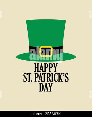 Schlichte Grafik von leprechaun-grünem Hut, Symbol für Saint Patrick's Day Stock Vektor