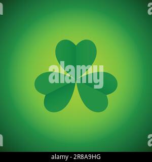 Einfache Grafik mit drei rasierten Shamrocks, Symbol für Saint Patrick Stock Vektor