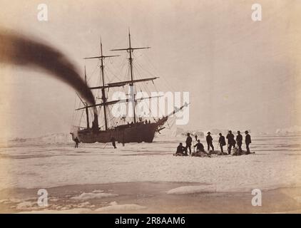 Arktische Regionen: Hunting by Steam in Melville Bay, The Party after a Day's Sport Killing Six Polar Bears With the Twenty-Four 1869, veröffentlicht 1873 von Dunmore und Critcherson, Active 1865-1875 Stockfoto