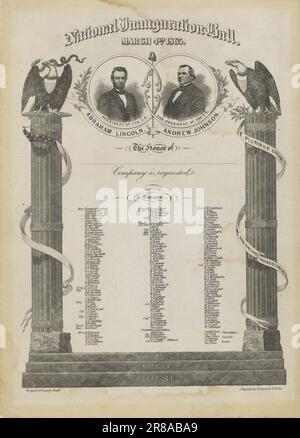 National Inauguration Ball 4. März 1865 1865 von J. Goldsborough Bruff, geboren in Washington, DC 1804, gestorben Washington, DC 1889 Stockfoto