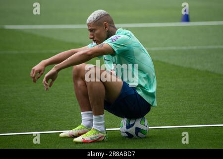 Lissabon, Portugal. 19. Juni 2023. LISSABON, PORTUGAL - JUNI 19: Aus Brasilien in Aktion während des offiziellen brasilianischen Trainings vor dem Fußballspiel gegen Senegal im Estadio Jose Alvalade. (Foto: Sergio Mendes/PxImages) Kredit: Px Images/Alamy Live News Stockfoto