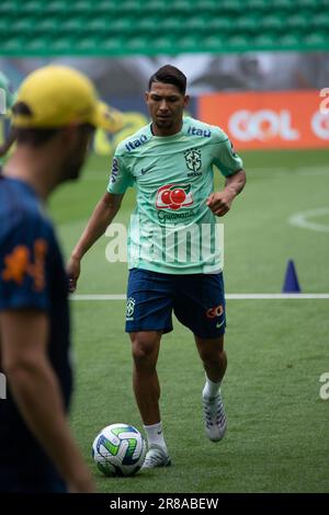 Lissabon, Portugal. 19. Juni 2023. LISSABON, PORTUGAL - JUNI 19: Rony aus Brasilien in Aktion während des offiziellen brasilianischen Trainings vor dem Fußballspiel gegen Senegal im Estadio Jose Alvalade. (Foto: Sergio Mendes/PxImages) Credit: Px Images/Alamy Live News Stockfoto