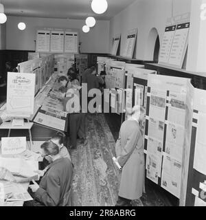 Aktuell 46-6-1960: So wird aus einer weiteren Nachricht Eine Rede - und ihr Weg zu Zeitungslesern weltweit. Wenige Minuten, nachdem Chruschtschow das UN-Podium verließ, wurden seine Worte um die Welt telegrafiert. Foto: Ivar Aaserud / Aktuell / NTB ***FOTO NICHT ABGEBILDET*** Stockfoto