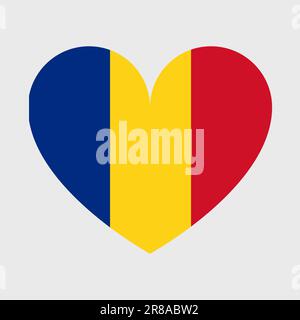Rumänische Flaggensymbole Satz von Illustrationen in Form von Herz, Stern, Kreis und Karte Stock Vektor
