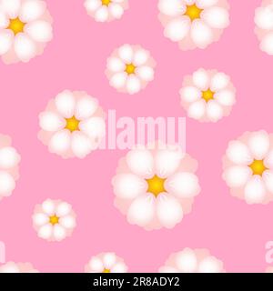 Nahtloses Muster mit Kirschblüten. Japanische Blütenkirsche als Frühlingssymbol, geeignet für Textilien. Vektordarstellung. Stock Vektor