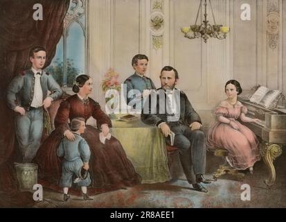 General Grant und seine Familie--respektvoll dem Volk der Vereinigten Staaten gewidmet 1866 von John Smith, n. d. Stockfoto