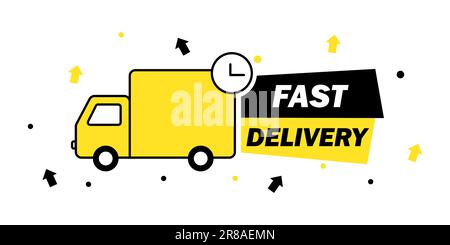 Abzeichen für kostenlosen Versand. Schnelle Lieferung. Symbol für schnelle Lieferung Stock Vektor