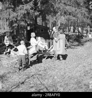 Tatsächlich 9-1-1947: Einar Gerhardsen unterhielt sich am 10. Mai informell mit Premierminister Einar Gerhardsen, der am 50. Mai wird, und in diesem Fall hat "Aktuell" ihn in seinem Versteck, dem Cottage "Kristi Rolighet" in Bærum, gesucht. Redakteur per Bratland beschreibt das Leben dort draußen in Text und Bildern. In einem Gespräch mit dem Jubiläum werden die größten politischen Probleme angesprochen. Am Morgen kam die Sonne raus und die Liegen wurden eingesammelt. Gerhardsen erklärt, dass sie stark einbezogen werden und erneuert werden müssen. F.V. ein Freund der Tochter des Hauses wird gesehen, die Stockfoto