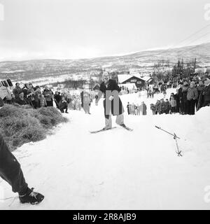 Aktuell 5-8-1960: Skifahren, Shows und Nachtclubs die Touristen dürfen keine Sekunde lang gelangweilt sein. Geilo begeistert mit Skifahren, Shows und Nachtclubs. Foto: Ivar Aaserud / Aktuell / NTB ***FOTO NICHT ABGEBILDET*** Stockfoto