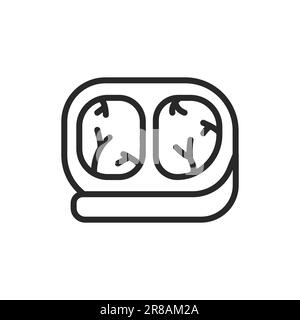 Symbol für die Ultraschalldiagnostik der Schilddrüse mit der Farblinie. Ärztliche Untersuchung. Piktogramm für Webseite, mobile App, Promo. Bearbeitbare Kontur. Stock Vektor