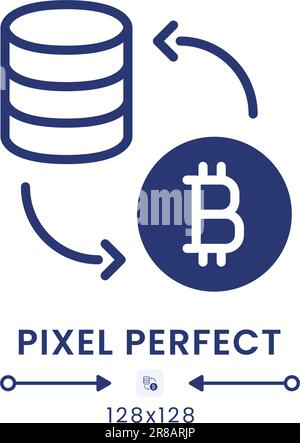 Schwarzes, ausgefülltes Desktopsymbol für Tokenisierung Stock Vektor