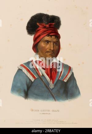 FOKE-LUSTE-HAJO. Eine SEMINOLE aus der Geschichte der Indianerstämme von Nordamerika. 1842 von McKenney und Hall, 1836-1844 Stockfoto