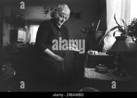 Tatsächlich 55-8-1960: Sie ist eine totale Hit-Parade Elisabeth Granneman ist nicht mehr "die singende Hausfrau aus Lørenskog". Sie ist Profi vom frühen Morgen bis spät in die Nacht - von morgens bis abends... Foto: Sverre A. Børretzen / Aktuell / NTB ***FOTO NICHT IMAGE PROCESSED*** Stockfoto