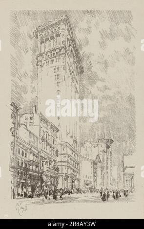 The Flat Iron (aus dem Portfolio, Lithographien von New York im Jahr 1904) 1905 von Joseph Pennell, geboren in Philadelphia, PA 1857, gestorben New York City 1926 Stockfoto