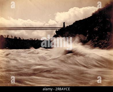 Die Stromschnellen, unterhalb der Hängebrücke ca. 1870 von Charles Bierstadt, geb. Solingen, Deutschland 1819-verstorbene Niagarafälle, NY 1903 Stockfoto