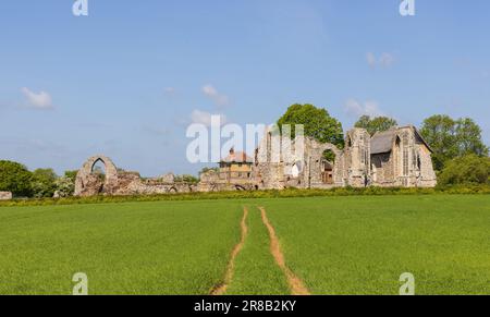 Ruinen von Leiston Abbey, Suffolk. UK Stockfoto