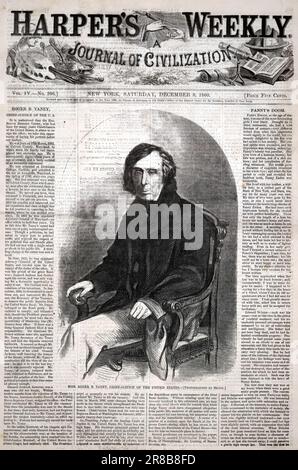 Roger B. Taney, Chief-Justice der Vereinigten Staaten, von Harper's Weekly, 8. Dezember 1860 1860, von Winslow Homer, geboren in Boston, MA 1836-Tote Prout's Neck, ME 1910 Stockfoto