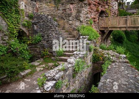 Ruthin Castle (Castell Rhuthun) Hotel in der Stadt Ruthin im Tal von Clwyd, Nordwales. Stockfoto