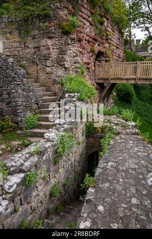 Ruthin Castle (Castell Rhuthun) Hotel in der Stadt Ruthin im Tal von Clwyd, Nordwales. Stockfoto
