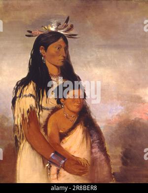 Túnk-aht-óh-Ye, Thunderer, A Boy, und Wun-pán-to-mee, Weißer Wiesel, A Girl 1834 von George Catlin, geboren Wilkes-Barre, PA 1796, gestorben Jersey City, NJ 1872 Stockfoto