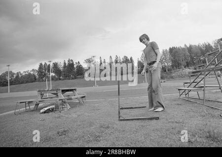 Strom 34 - 5 - 1974: Falkum macht LiveStud. Mit. Leif Roar Falkum verlangt einen Medaillenplatz während der Leichtathletik-EC in Rom. Foto: Ivar Aaserud / Aktuell / NTB ***FOTO NICHT ABGEBILDET*** Stockfoto