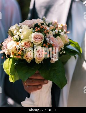 Eine Nahaufnahme mit Blumenstrauß Stockfoto