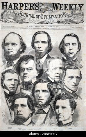 Die Delegation von Georgia im Kongress - fotografiert von Brady, von Harper's Weekly, 5. Januar 1861 1861, von Winslow Homer, geboren in Boston, MA 1836, gestorben Prout's Neck, ME 1910 Stockfoto