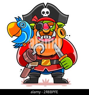 Süßes Goblin-Maskottchen Zeichentrickfilm-Symbol Vektordarstellung. Design isoliert auf weiß. Flacher Stil. Stock Vektor