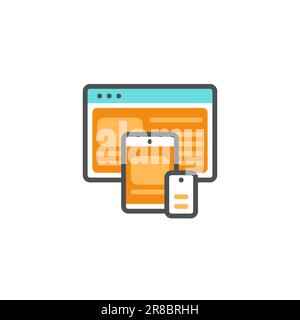 Design Resolution Responsive: Weblayouts für alle Geräte und Auflösungen Stock Vektor