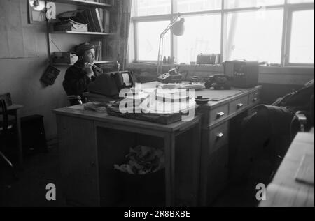 Derzeit 10-9-1960: Schwimmender Sarg Flakke repariert alte Wannen in seiner eigenen Werkstatt, die nicht den professionellen Standards entsprechen. Foto: Sverre A. Børretzen / Aktuell / NTB ***FOTO NICHT IMAGE PROCESSED*** Stockfoto