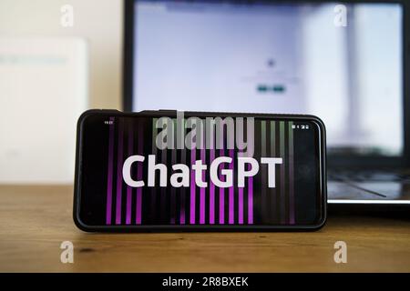 ChatGPT App Chatbot auf Smartphone Stockfoto