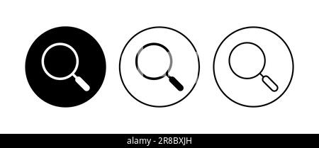Suchen Sie die Symbolgruppe. lupensymbol suchen Stock Vektor