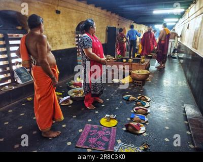 Kollur Mookambika Tempel, Mookambika, Karnataka, südindien, Chandika homam, Mookambika Tempel Streitwagen, hindu Tempel, indischer Tempel, sri Mooksmbiks Tempel Stockfoto