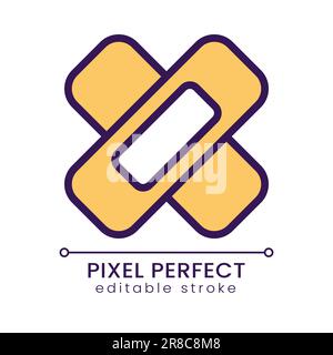 Klebebandage Pixel Perfect RGB-Farbsymbol Stock Vektor