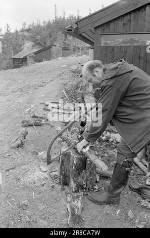 Aktuell 28 - 3 - 1974: Kabinenurlaub in einer neuen WegEven in Norwegen haben wir keinen Platz für eine unbegrenzte Anzahl von Hütten und Ferienhäusern in unserer geräumigen Natur, wenn es unberührte Gebiete bleiben soll. Wir müssen mehr Leute für jede Hütte zusammenbringen und sie in Dörfern mit guter Abfallentsorgung und Abwasser abholen, wie es in Gausta Fjellgrend geschehen ist. In Gausta Fjellgrende besitzen 48 Genossenschaftsbesitzer acht komfortable und attraktive Hütten. Foto: Sverre A. Børretzen / Aktuell / NTB ***FOTO NICHT IMAGE PROCESSED*** Stockfoto