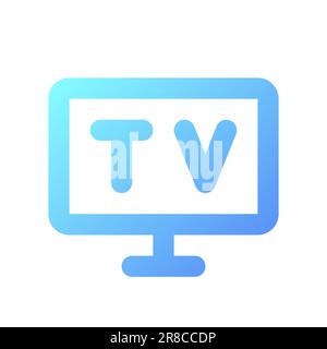 TV Pixel Perfect Gradient linear ui-Symbol Stock Vektor