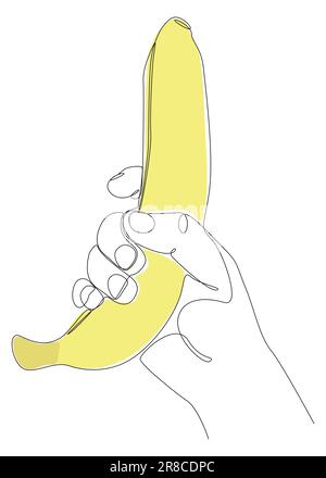 Eine durchgehende Bananenlinie. Vektorkonzept zur Darstellung dünner Linien. Kontur Zeichnen kreativer Ideen. Stock Vektor
