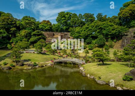 Die Kanazawa Castle Gardens in Japan Stockfoto