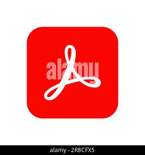 Kiew, Ukraine - 13. Juni 2023: Symbol für die mobile Anwendung Adobe Acrobat Reader Stock Vektor