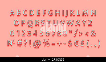 Geometrische moderne Sans Serif Alphabet Set Stock Vektor